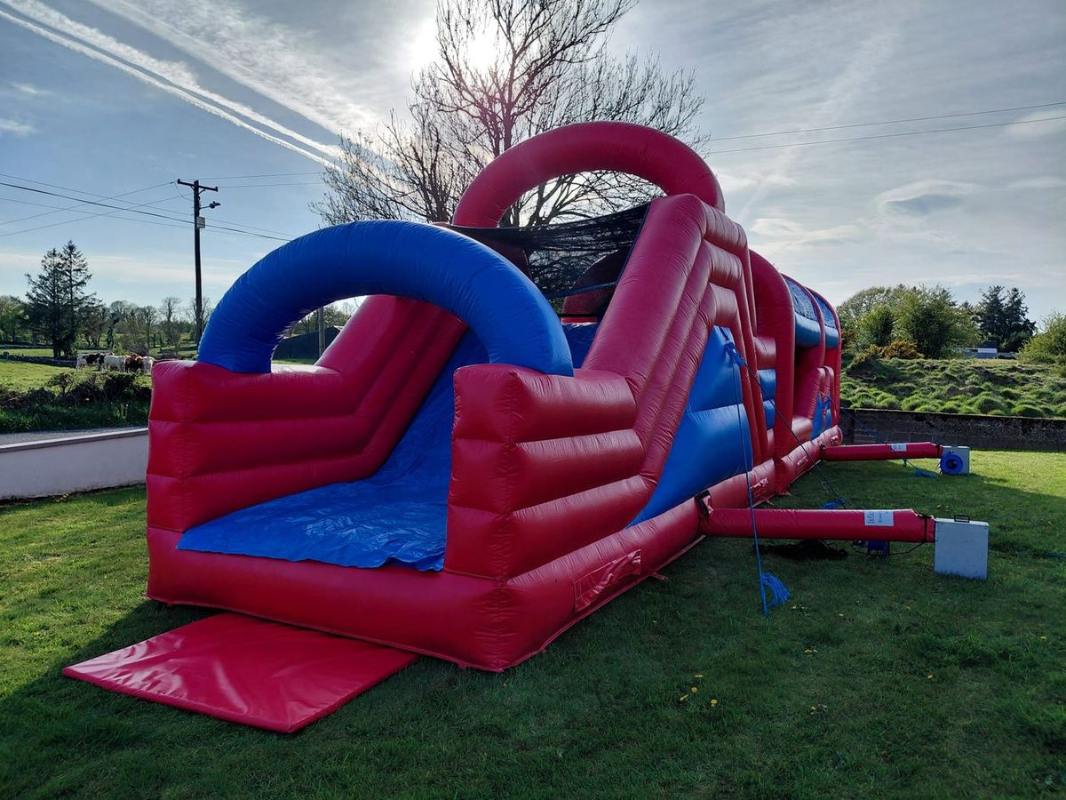 Red and blue obstacle course